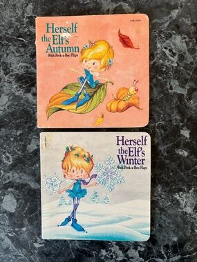 Vintage Herself the Elf's Autumn & Winter Board Books Scholastic 1983